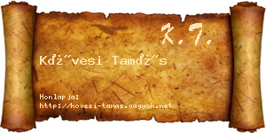 Kövesi Tamás névjegykártya